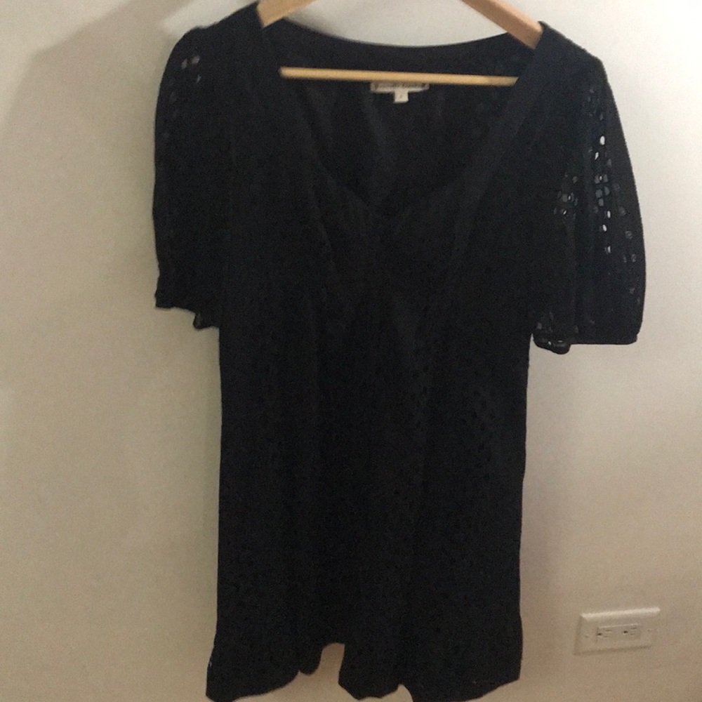Nanette Lepore Black eyelet sundress size 6 - Picture 1 of 7